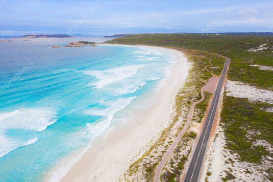 Car on a coastal highway in Australia